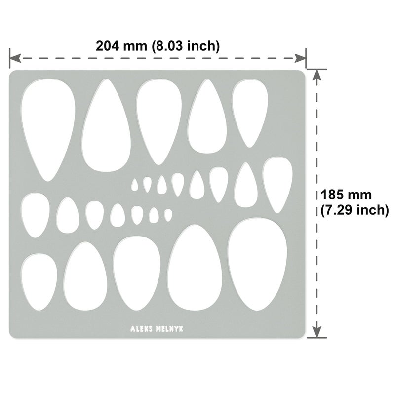 Aleks Melnyk No.151 Metal Stencil for Jewelry, Shape Earring Teardrops Cutouts Stencil, Lapidary Template for Cabochons, Tear Drop, Jewelry Making Templates, Bracelets, Earrings DIY, Teardrop Pattern - Image 4